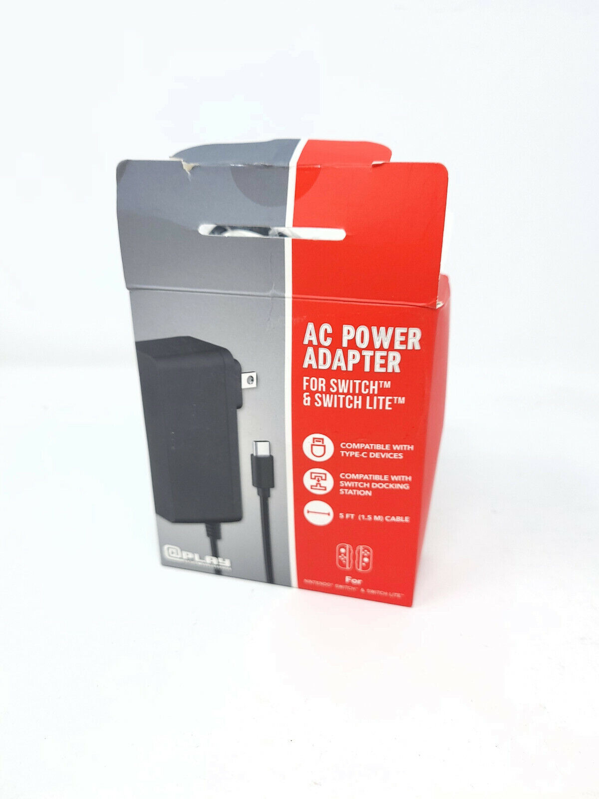 Play Gaming AC Power Adapter for Nintendo Switch & Switch Lite 5ft - Open Box