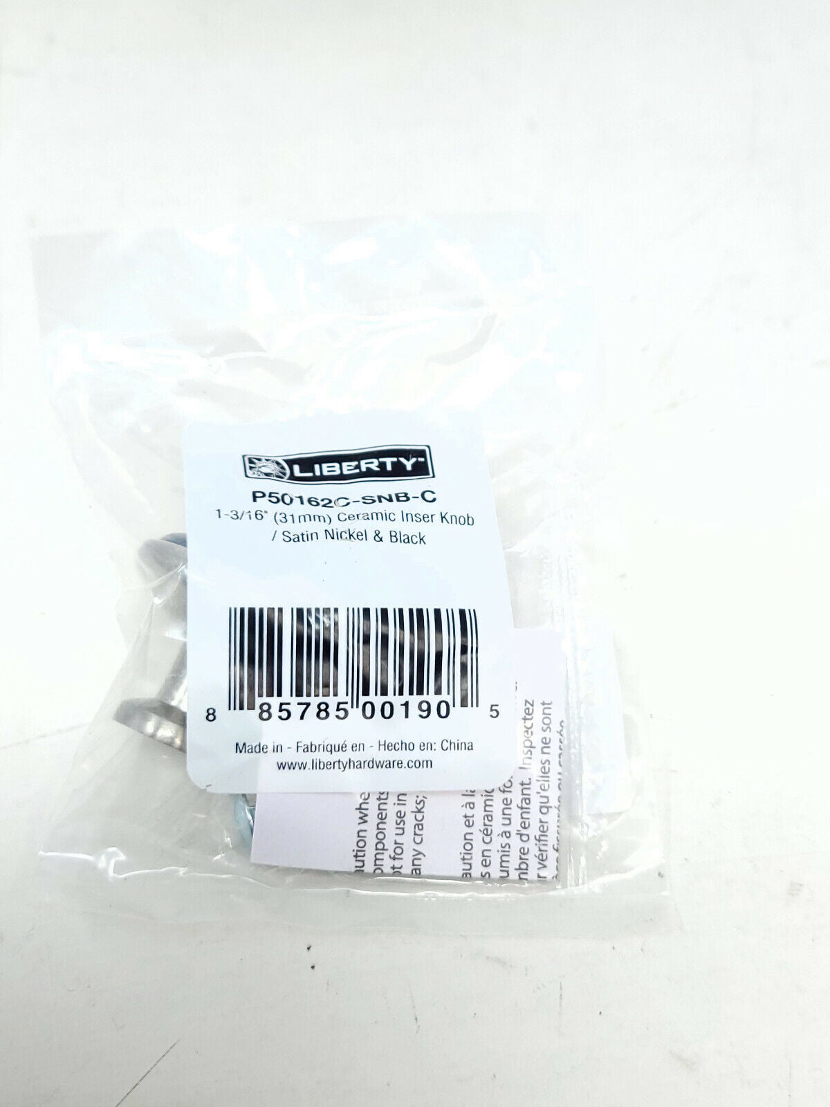 Lot Of 12x Liberty P50162C-SNB-C Satin Nickel & Black 1-3/16" Cabinet Knob -OPEN