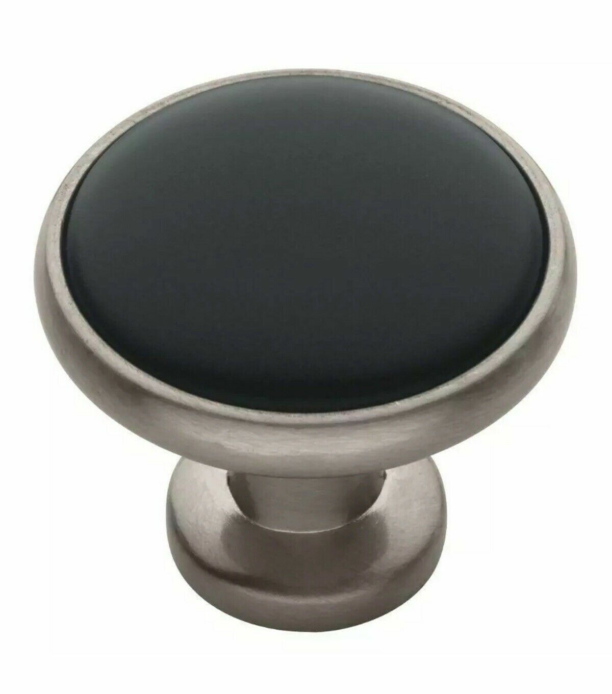 Lot Of 12x Liberty P50162C-SNB-C Satin Nickel & Black 1-3/16" Cabinet Knob -OPEN