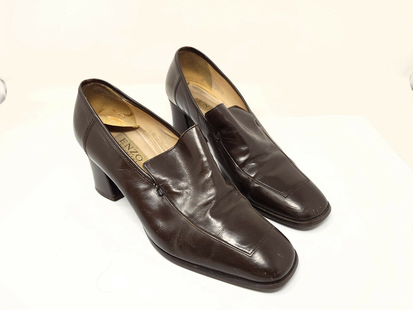 Enzo Angiolini Eadanette Brown leather 8M Loafers Pumps Classic 8M - Pre-owned