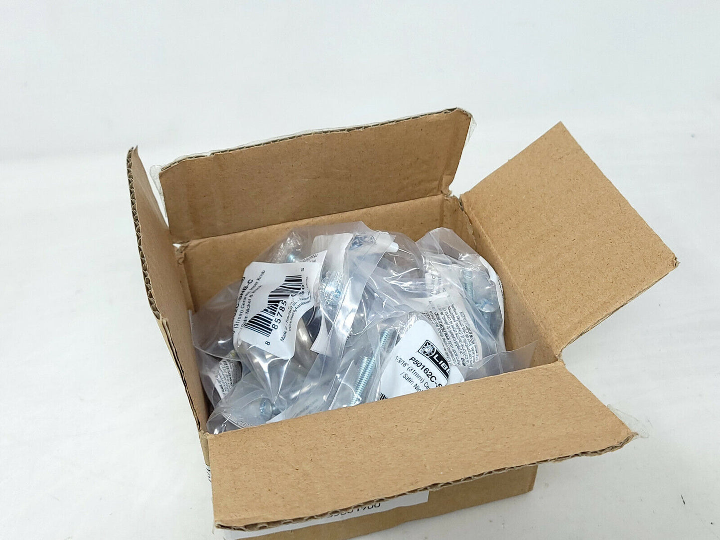 Lot Of 12x Liberty P50162C-SNB-C Satin Nickel & Black 1-3/16" Cabinet Knob -OPEN