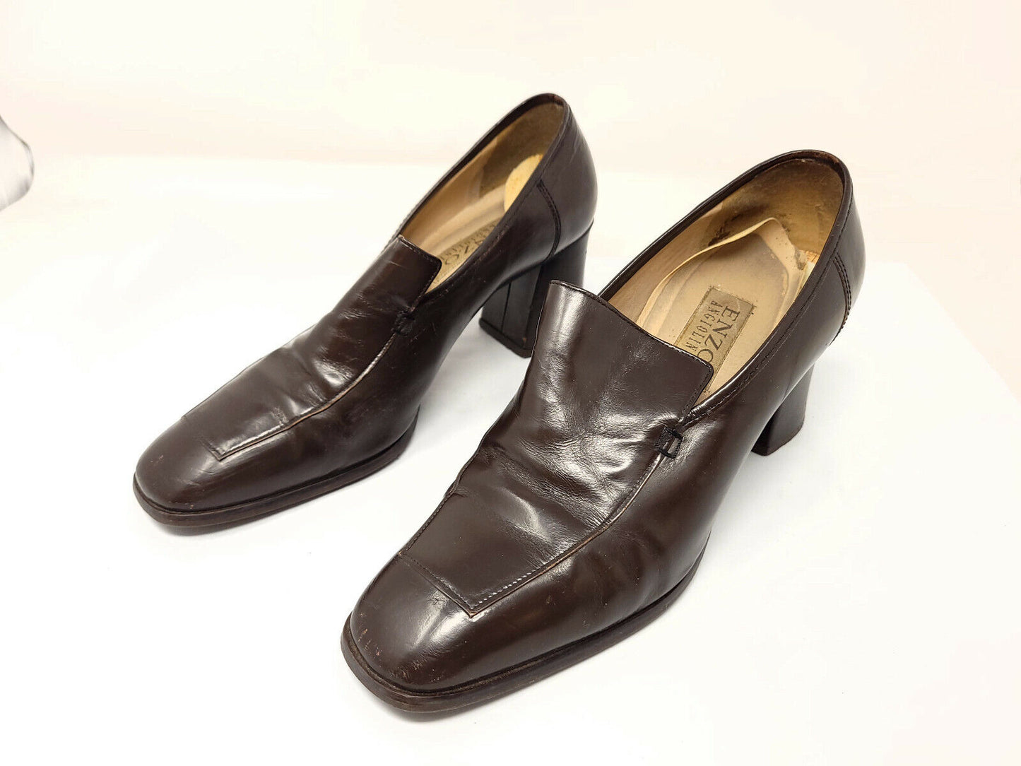 Enzo Angiolini Eadanette Brown leather 8M Loafers Pumps Classic 8M - Pre-owned