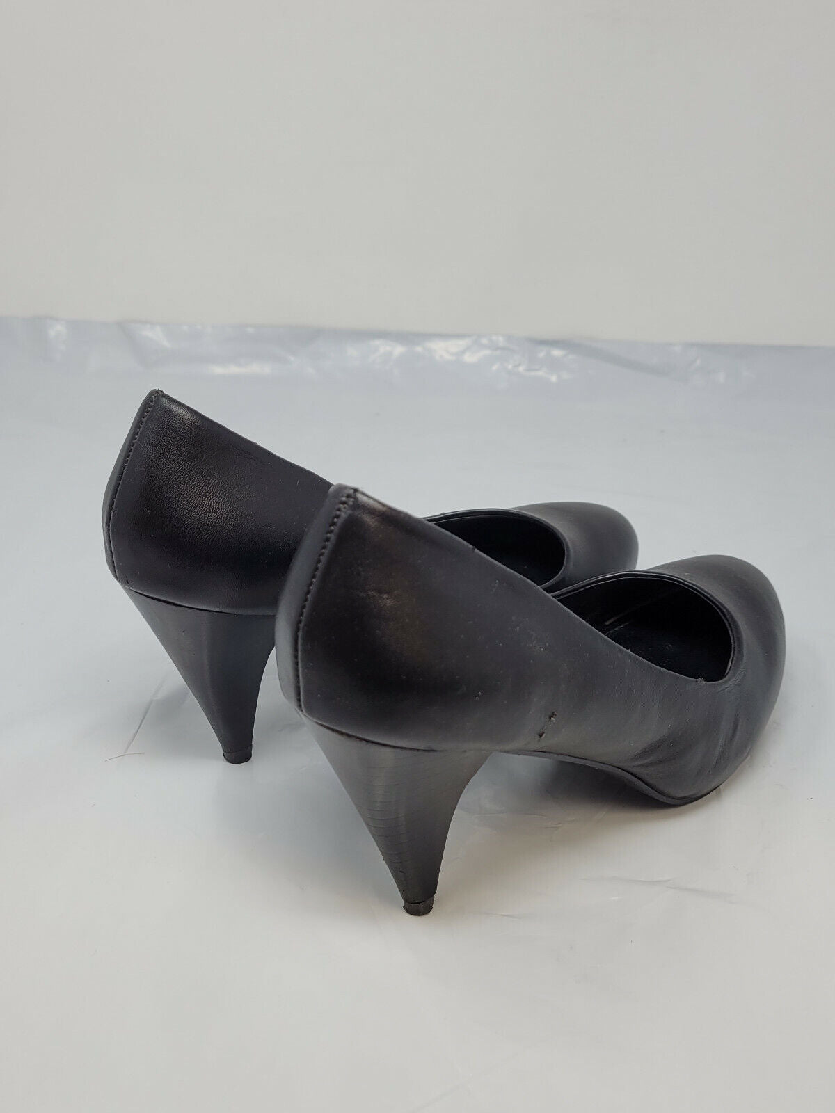 ALDO Womens Black Leather Heels SHOE US 6M-EUR 36 - Pre-owned