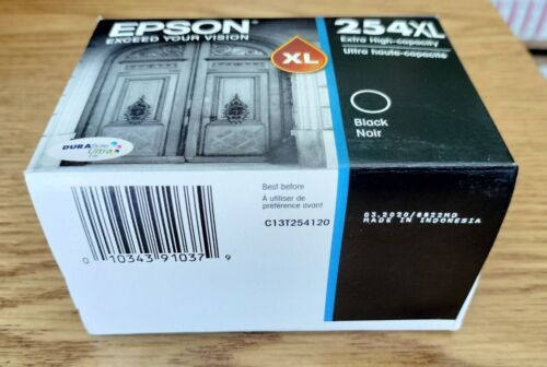 Genuine Epson 254XL Black Ink High Yield Ink Cartridge T254XL120 Expires 03/2020
