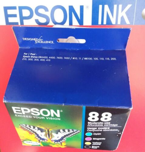 EPSON 88 INK Black & Color EXP 11/2023 GENUINE - T0881-T0884 TO88 CX4400/7400/NX100