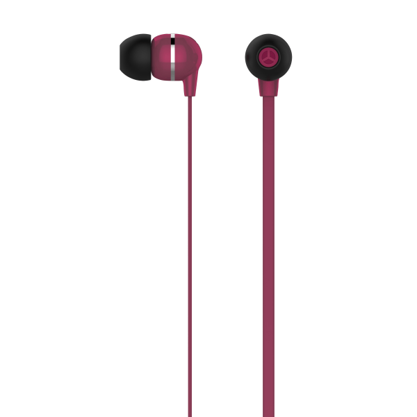 Ativa™ Plastic Earbud Headphones With Flat Cable Red MW-HLP-001-R