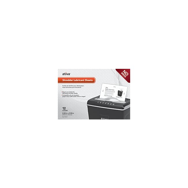 Ativa™ Shredder Lubricant Sheets, Pack Of 12
