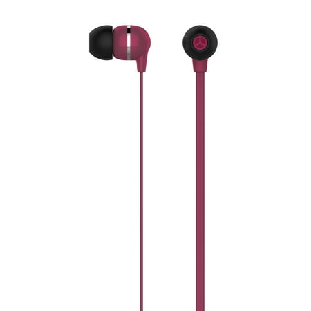 Ativa™ Plastic Earbud Headphones With Flat Cable Red MW-HLP-001-R