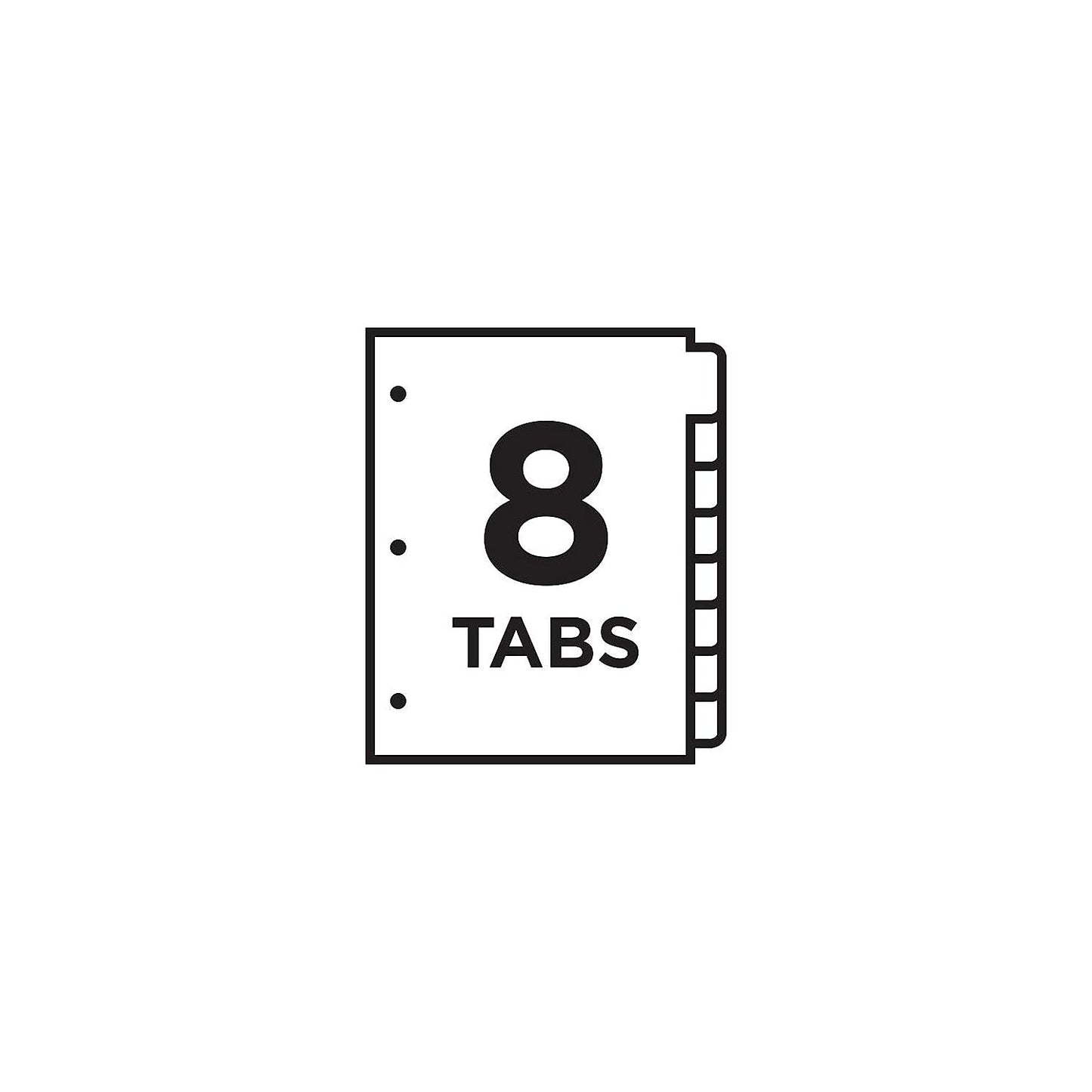 Avery 11133 Ready Index TOC Dividers, Tabs 1-8, Letter Size, Colors, 8 Tabs/St