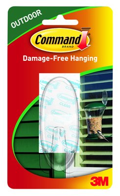 Command™ Outdoor Large Clear Window Hook with Clear Strips 17093CLR-AW-EF