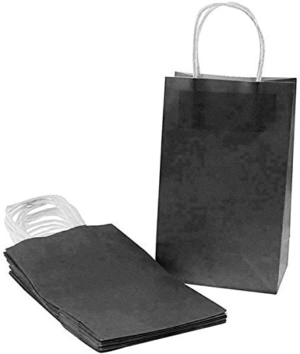 Amscan Solid Kraft Cub Bag, 8 1/2" x 5 1/4" x 3 1/2", Black -1 Pc