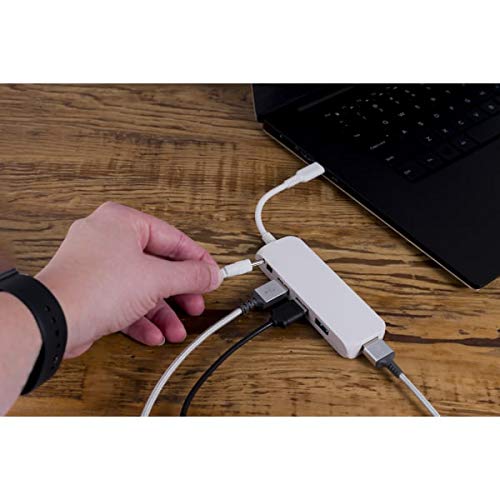 Ativa 4-Port USB-C 3.0 Hub, High-Speed Connectivity, White, 41508