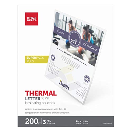 Office Depot� Brand Laminating Pouches, Letter Size, 9" x 11-1/2", Pack of 200 Pouches