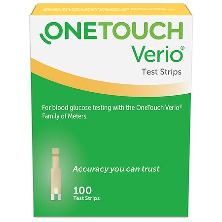 OneTouch Verio Blood Glucose Test Strips - 100 test Strips. In vitro Diagnostic. - Use with OneTouch Verio
