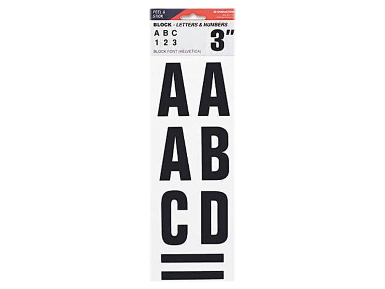 Cosco 098132 Letters, Numbers & Symbols, Adhesive, 3", Black