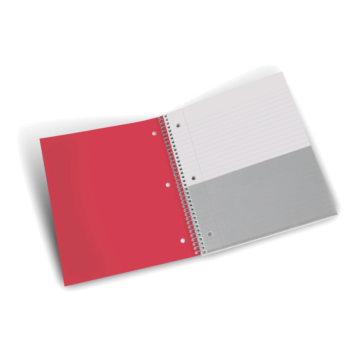 Office Depot® Brand Stellar Poly Notebook, 8" x 10-1/2, 5 Subject, Wide Ruled, 200 Sheets, Red