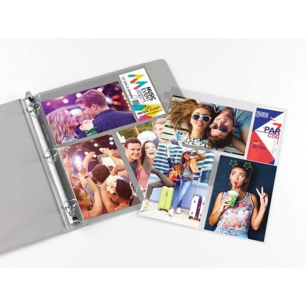 Office Depot Photo Binder Pages, 4 in x 6 in, Multi Direction, Clear, Pack of 10