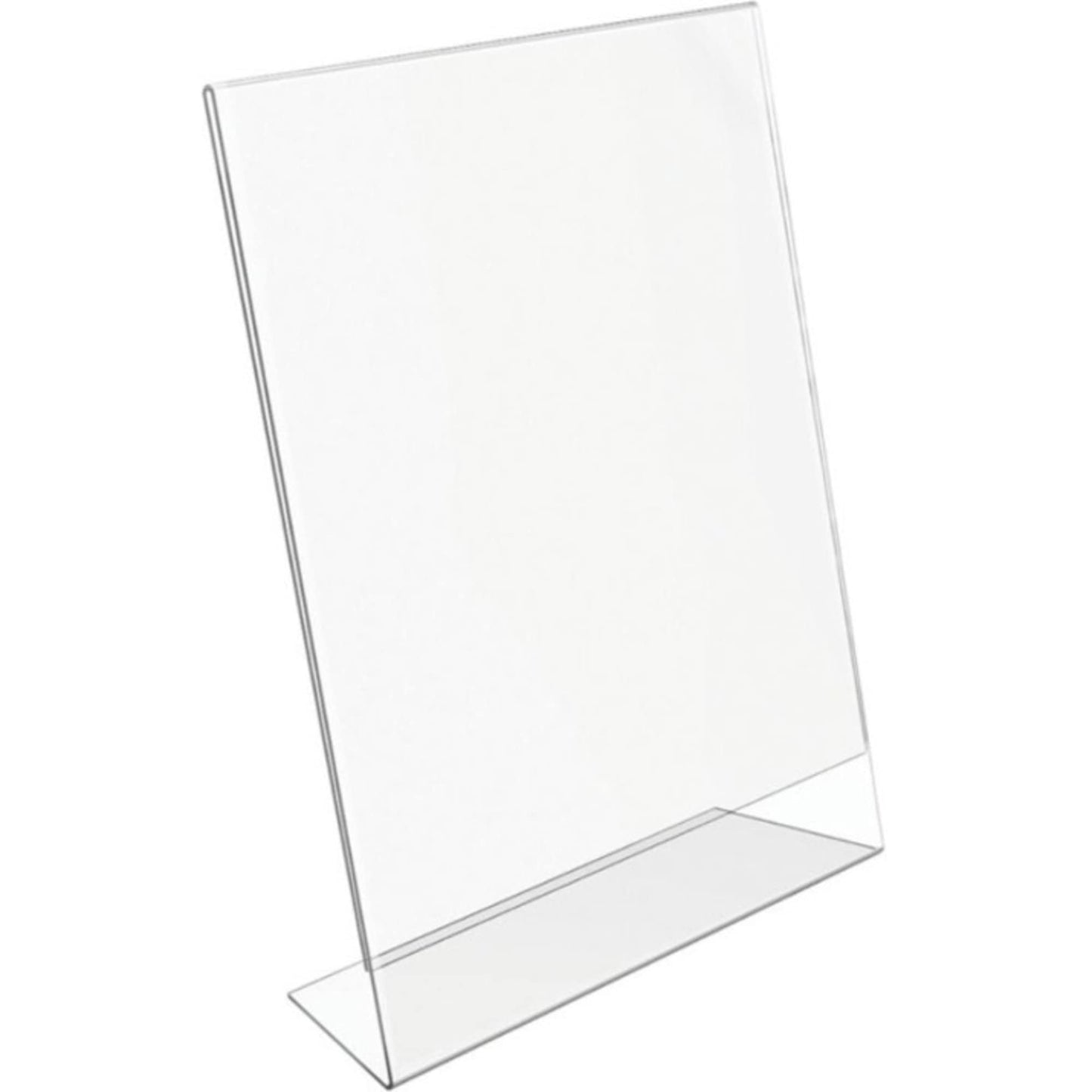 Office Depot Slanted Sign Holder, Vertical, 11in.H x 8 1/2in.W, Clear, 274457