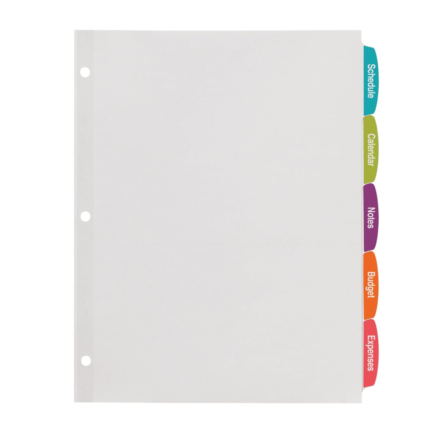 Avery Big Tab Printable White Label Dividers with Easy Peel, 5 Tabs, 4 Sets (14432)