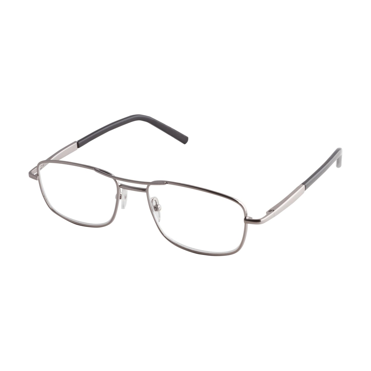 DDE ICU Eyewear Men's Reader Glasses, Silver, 2.50