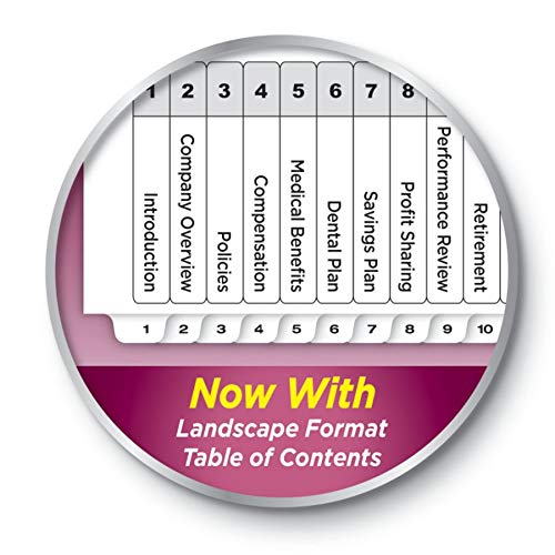 Avery 11142 Ready Index Toc Dividers, Tabs 1-15, Letter Size, White, 15 Tabs/St