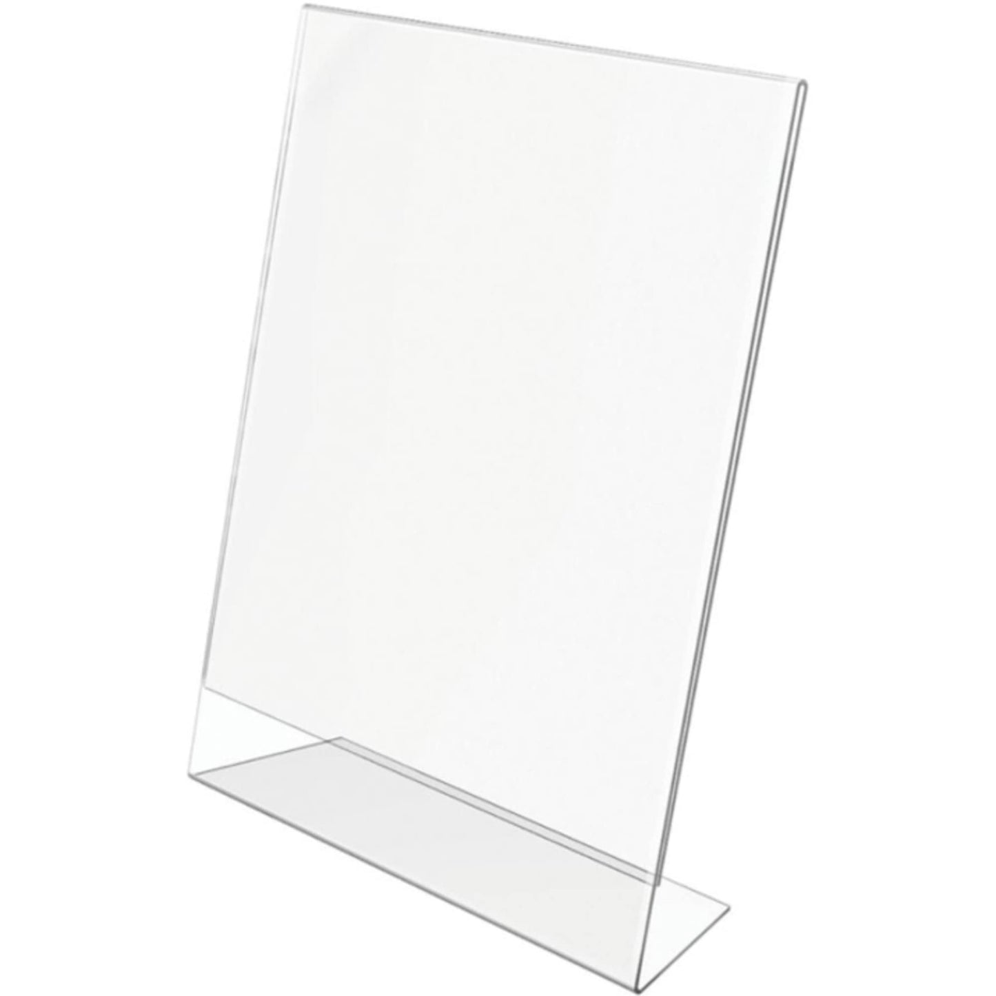 Office Depot Slanted Sign Holder, Vertical, 11in.H x 8 1/2in.W, Clear, 274457