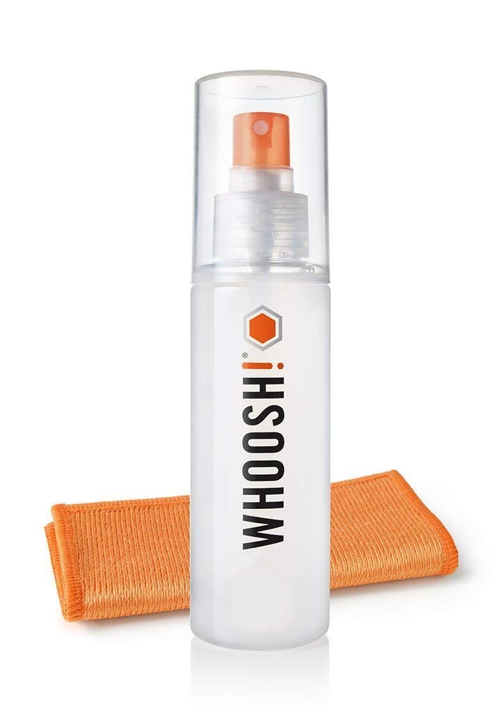 WHOOSH! Award-Wining Screen Cleaning – Safe for all screens – Smartphones, iPads, Eyeglasses, Kindle, LED, LCD & TVs – Includes 1 unit of 100 ml/3.4 fl oz +1 Premium Microfiber Cloth