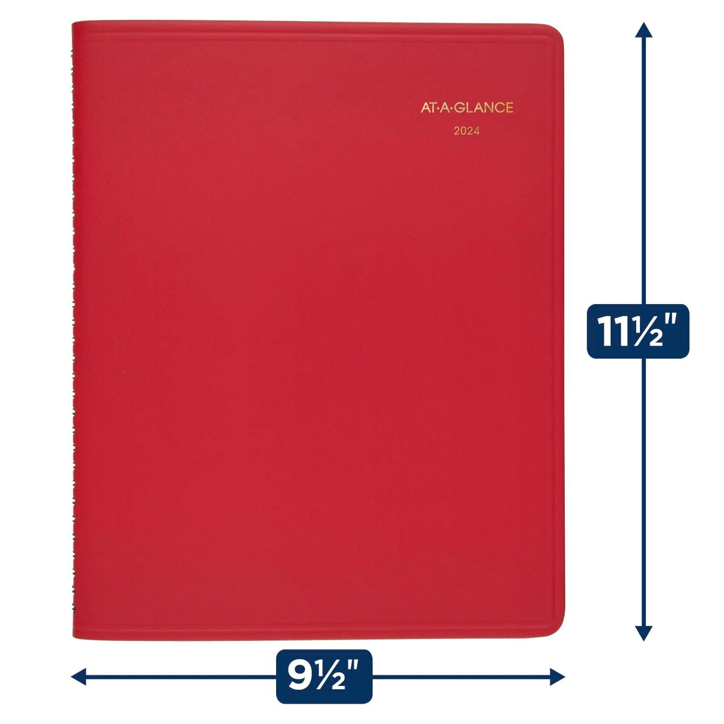 AT-A-GLANCE Fashion 2024 Monthly Planner, 9" x 11", Large, Red (702501324)