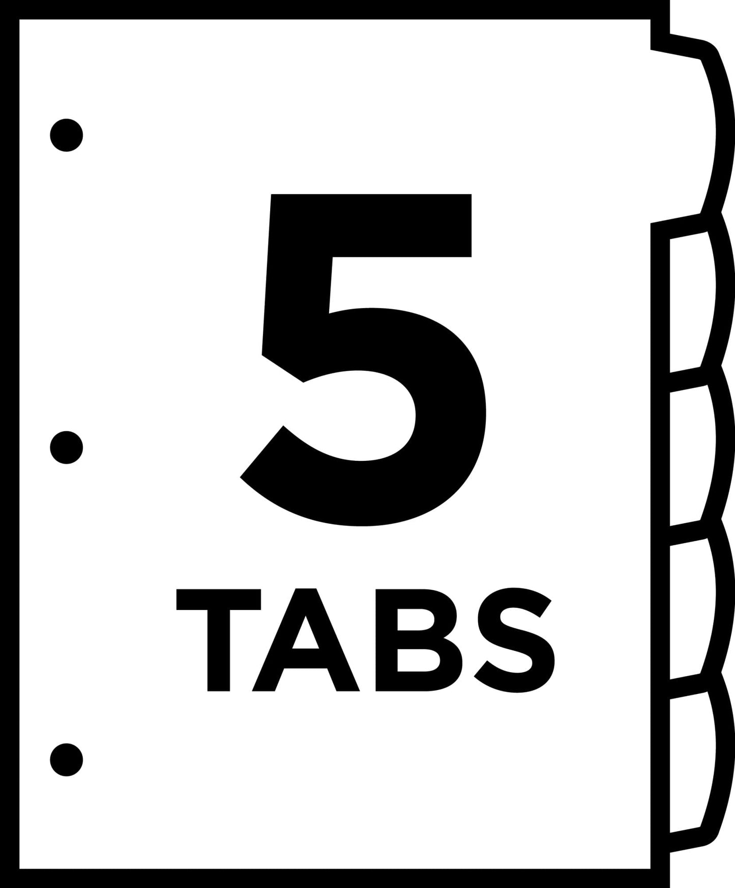 Avery Big Tab Printable White Label Dividers with Easy Peel, 5 Tabs, 1 Set (14436)