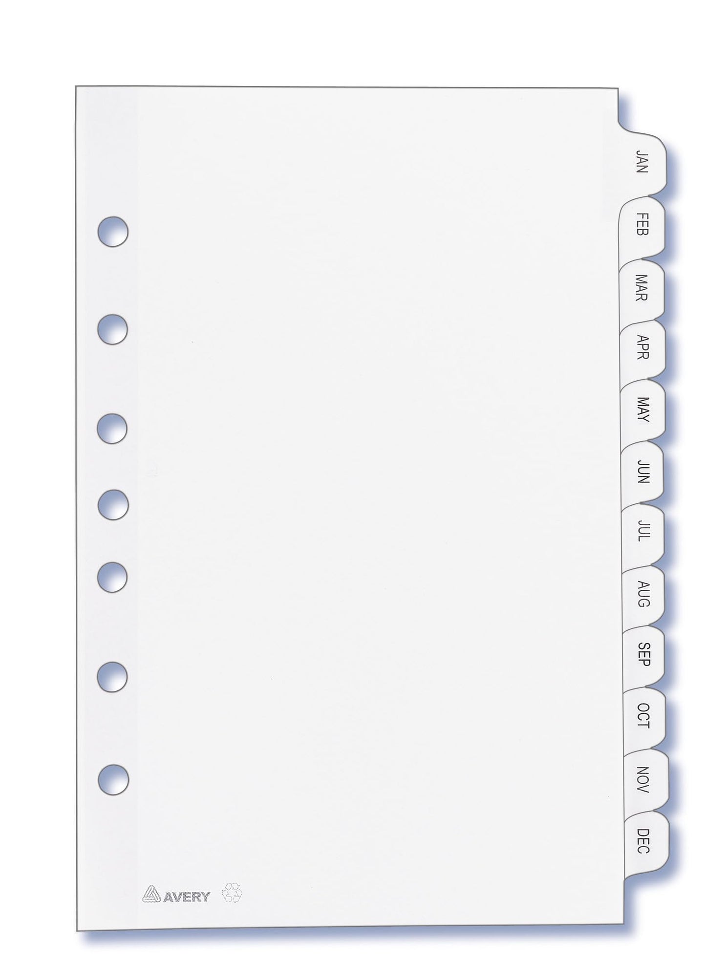 Avery 11315 Preprinted Tab Dividers, 12-Tab, 8 1/2 x 5 1/2