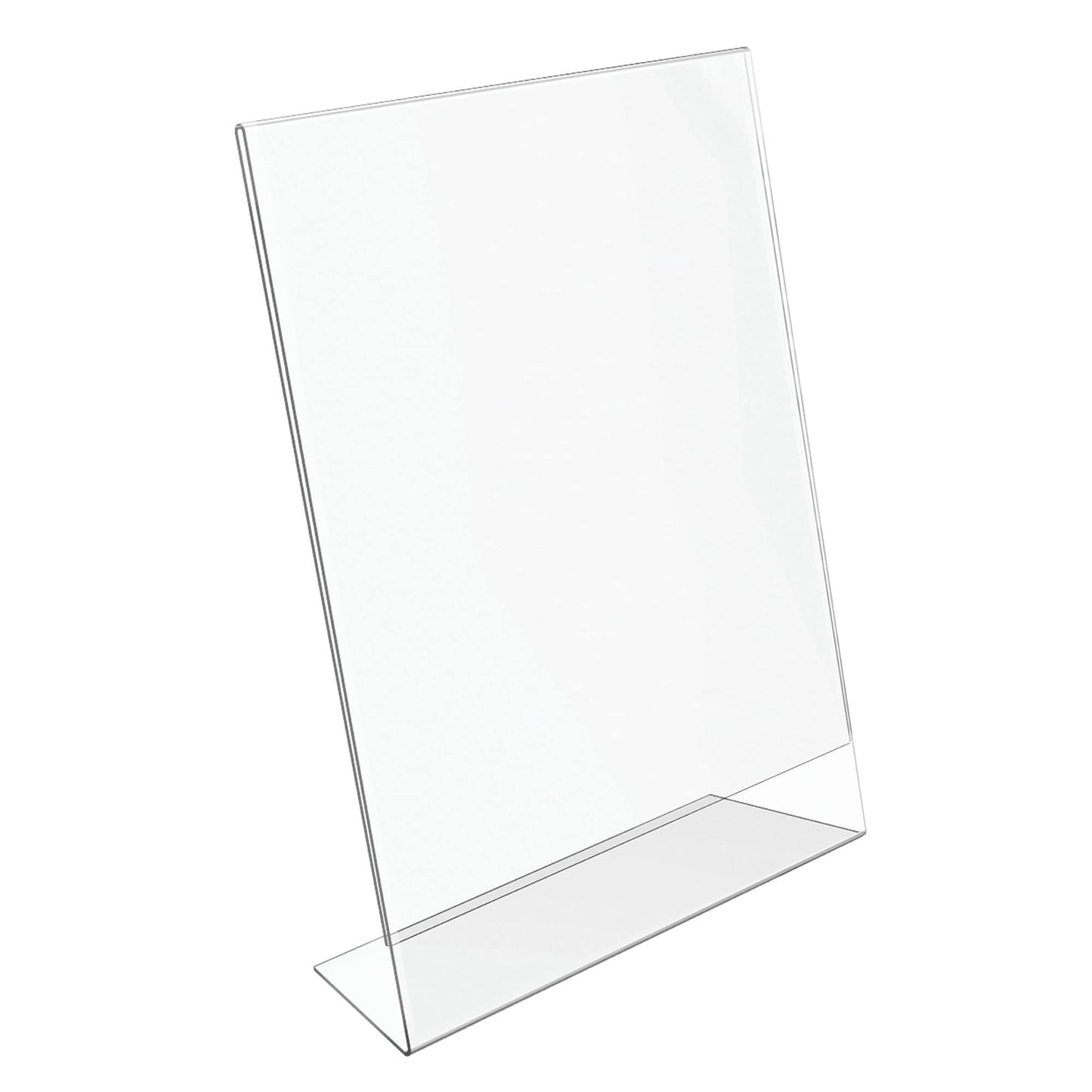 Office Depot Slanted Sign Holder, Vertical, 11in.H x 8 1/2in.W, Clear, 274457