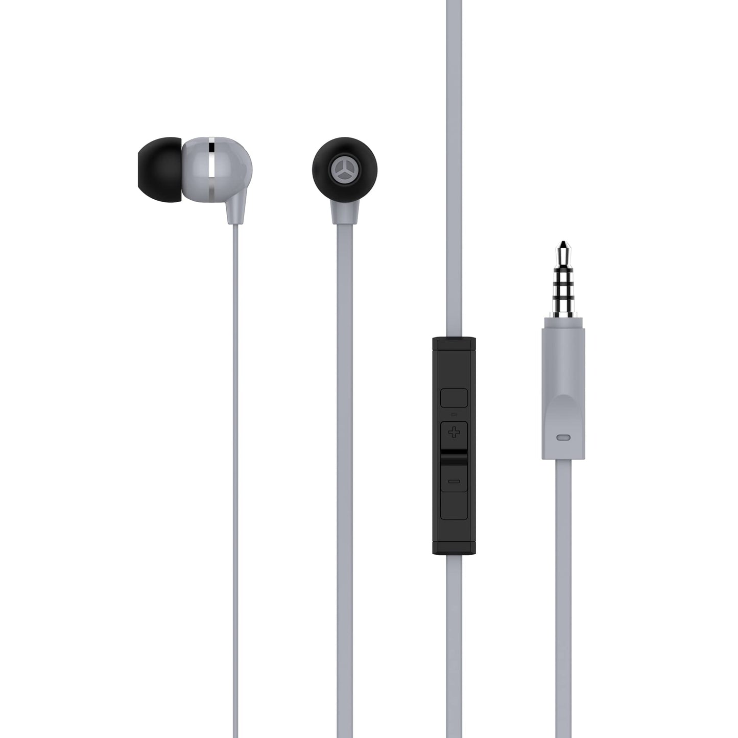 Ativa™ Plastic Earbud Headphones With Flat Cable, Dark Blue, MW-HLP-001-DB