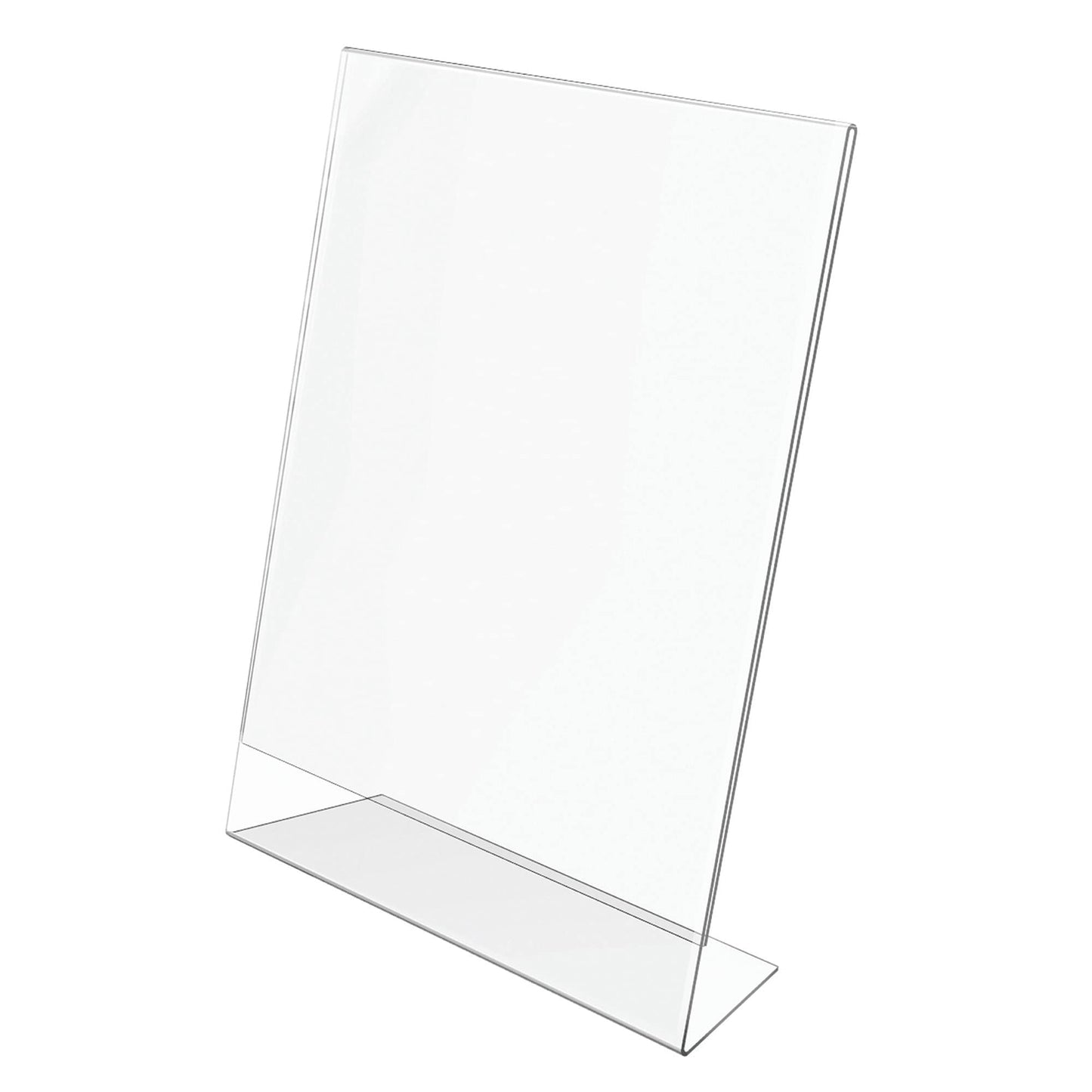 Office Depot Slanted Sign Holder, Vertical, 11in.H x 8 1/2in.W, Clear, 274457