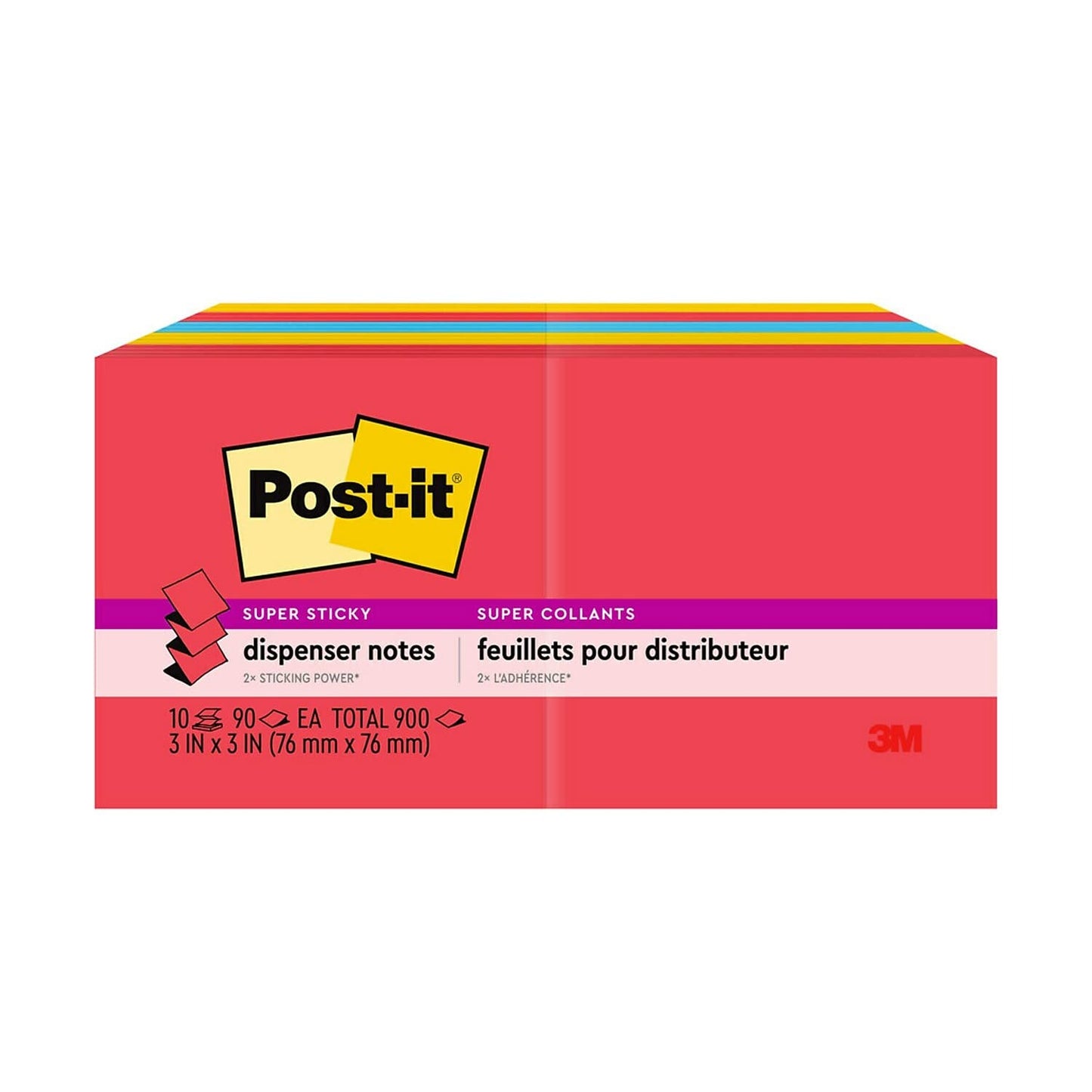 3M Post-It SS Pop-Up Notes, 3 x 3, Marrakesh Colors, 10 Pads/Pack (R33010SSAN)