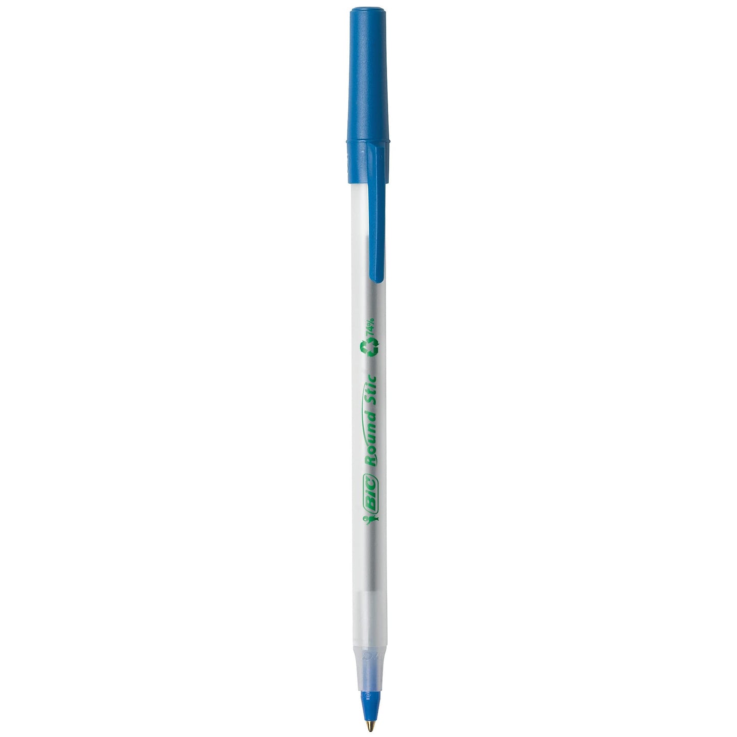BIC Ecolutions Round Stic Ballpoint Pens, Medium Point (1.0mm), 200-Count Pack, Blue Ink Pens Made from 97% Recycled Plastic