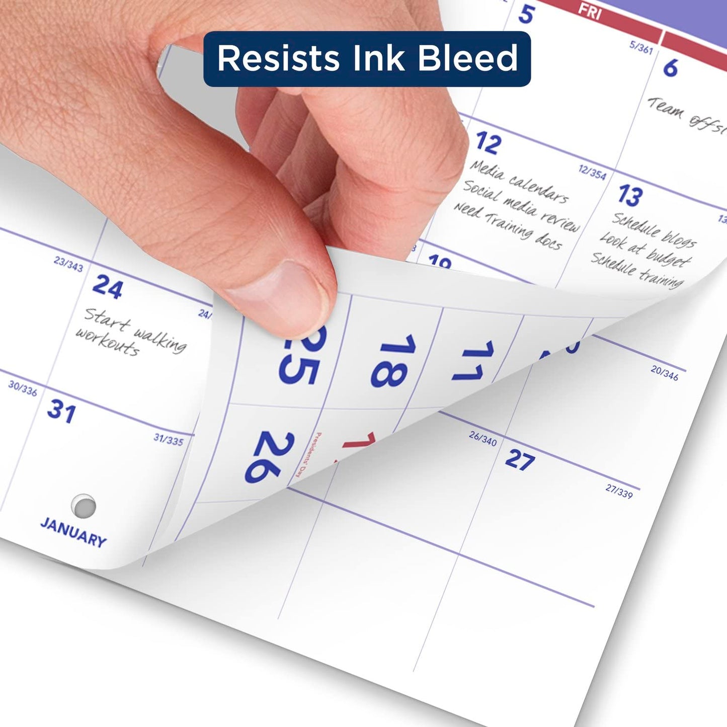 AT-A-GLANCE 2024 Wall & Desk Calendar, 8-1/2" x 11", Small, Unruled Blocks, Spiral Bound, Monthly (PM1702824)