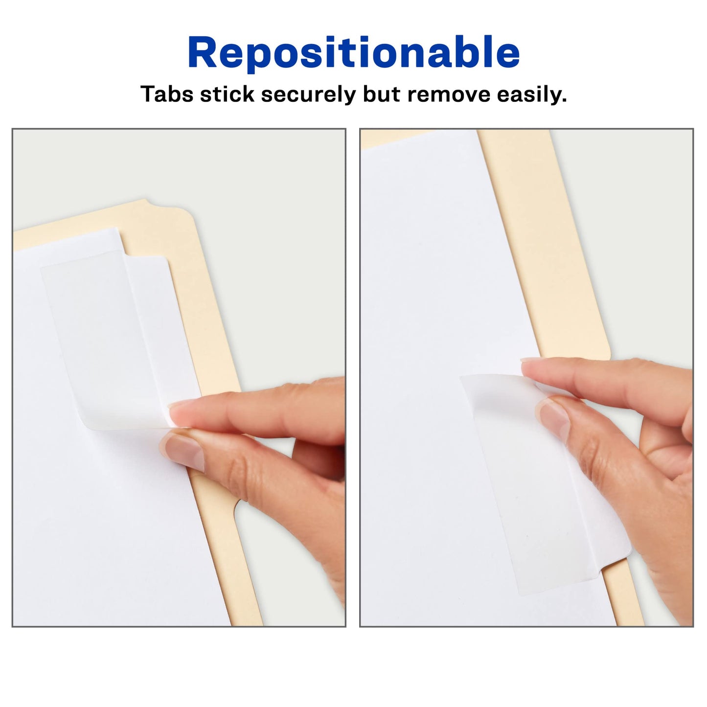 Avery Ultra Tabs, 3" x 1.5", 2-Side Writable, White, 24 Repositionable Filing Tabs (74776)