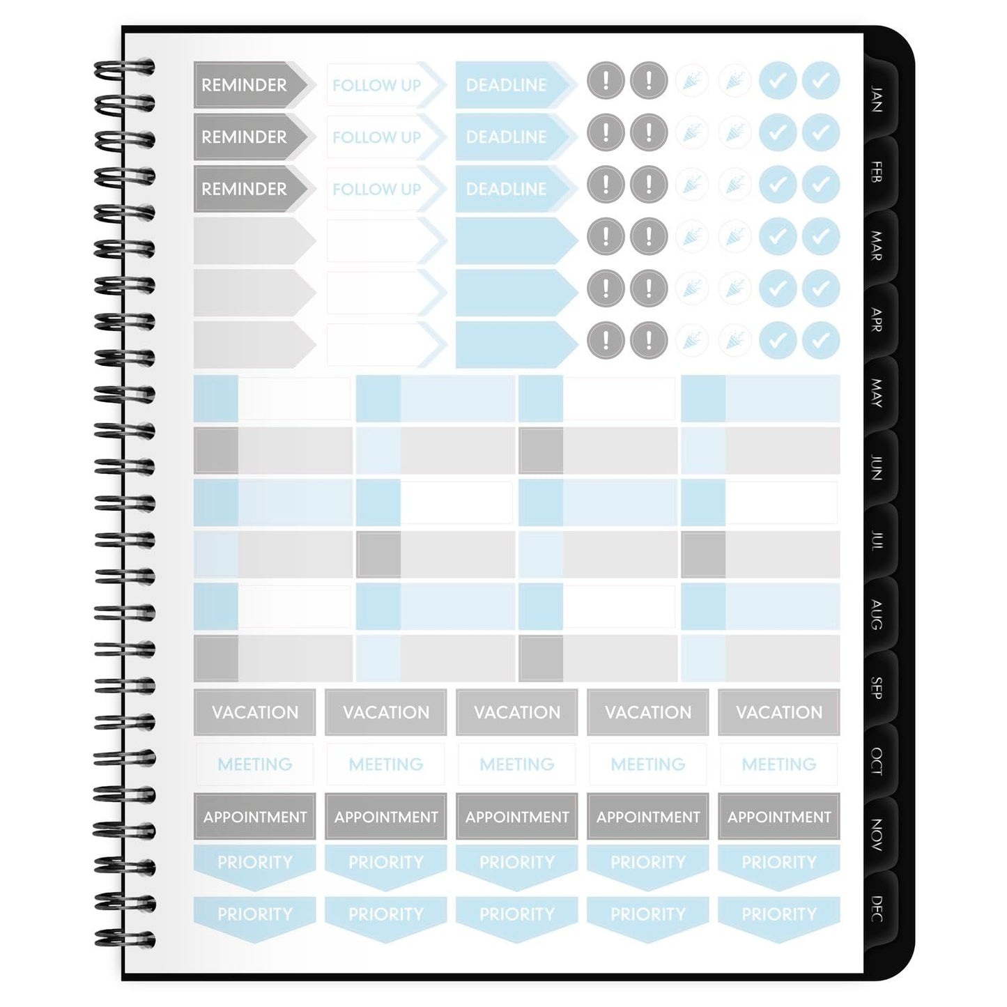 AT-A-GLANCE 2025 Planner, Weekly & Monthly, 7" x 8-3/4", Medium, Contemporary Lite, Black (7054XL0525)