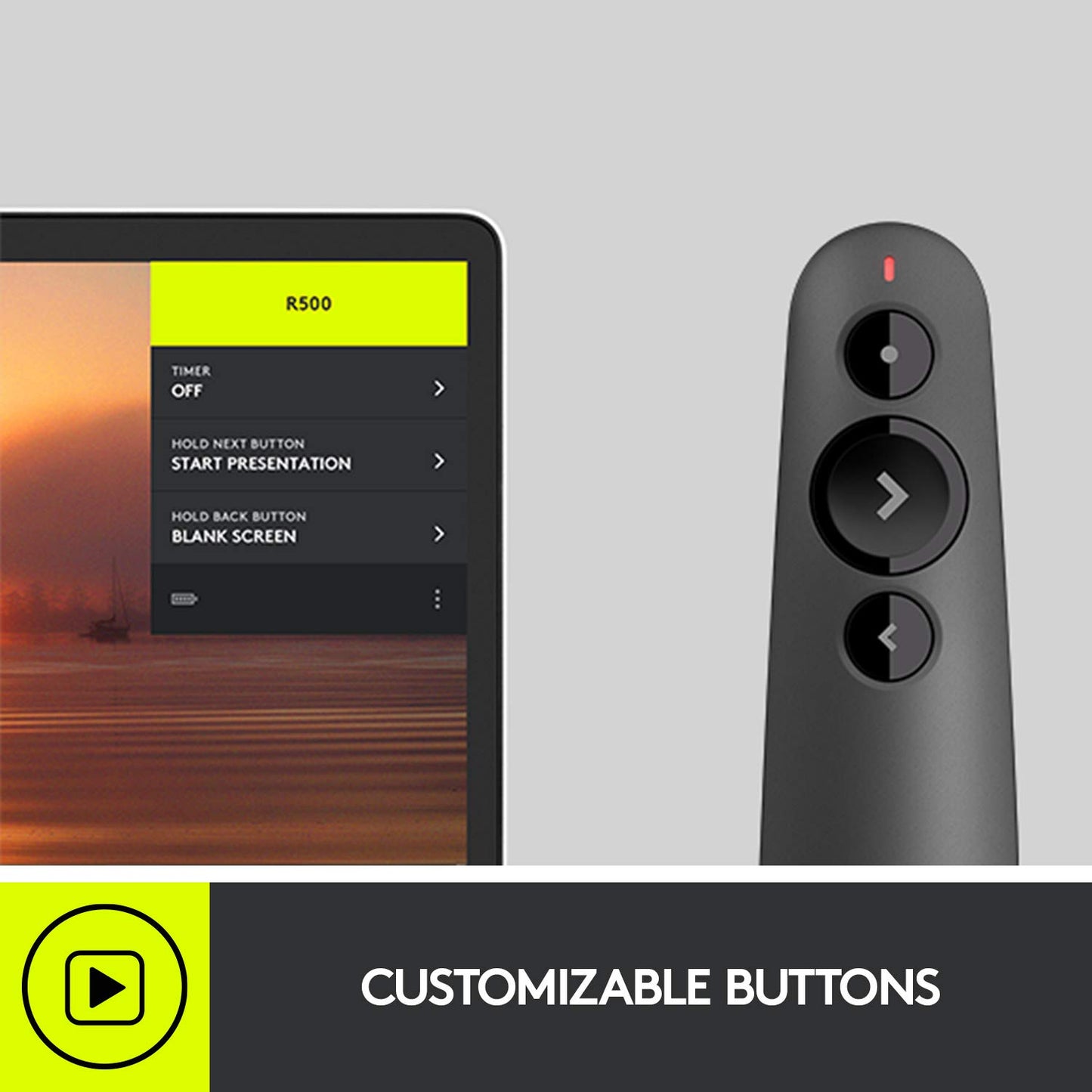 Logitech R500s Laser Presentation Remote Clicker with Dual Connectivity