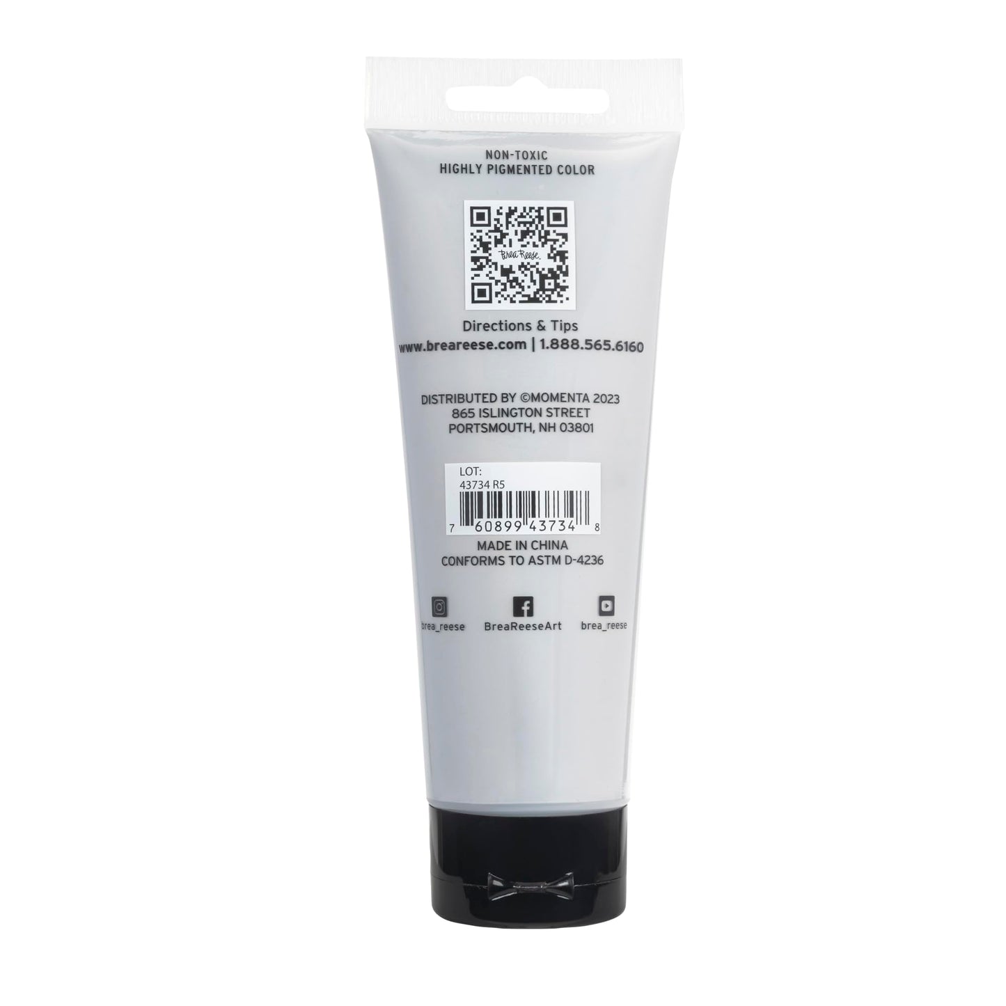 Brea Reese Professional Heavy-Body Acrylic Paint, 4 Oz, Silver