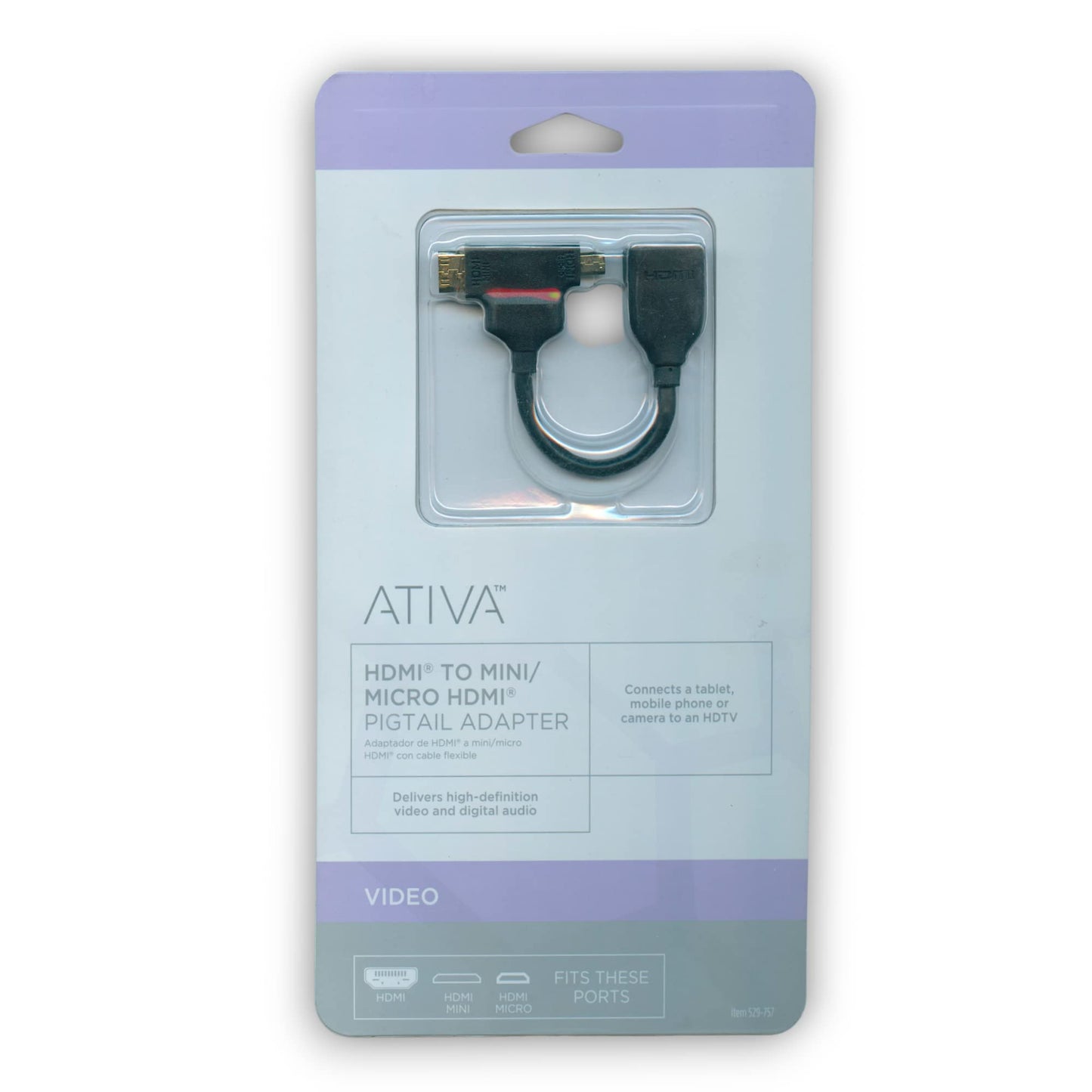 ATIVA HDMI to Mini & Micro HDMI Adapter, Black, 27525 – Versatile 3-in-1 High-Speed Video Solution