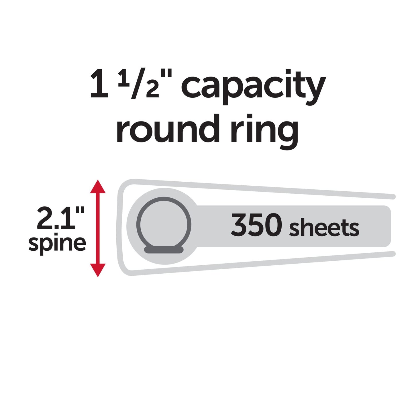 OfficeMax Durable Reference Binders with Round Ring 1-1/2". Red