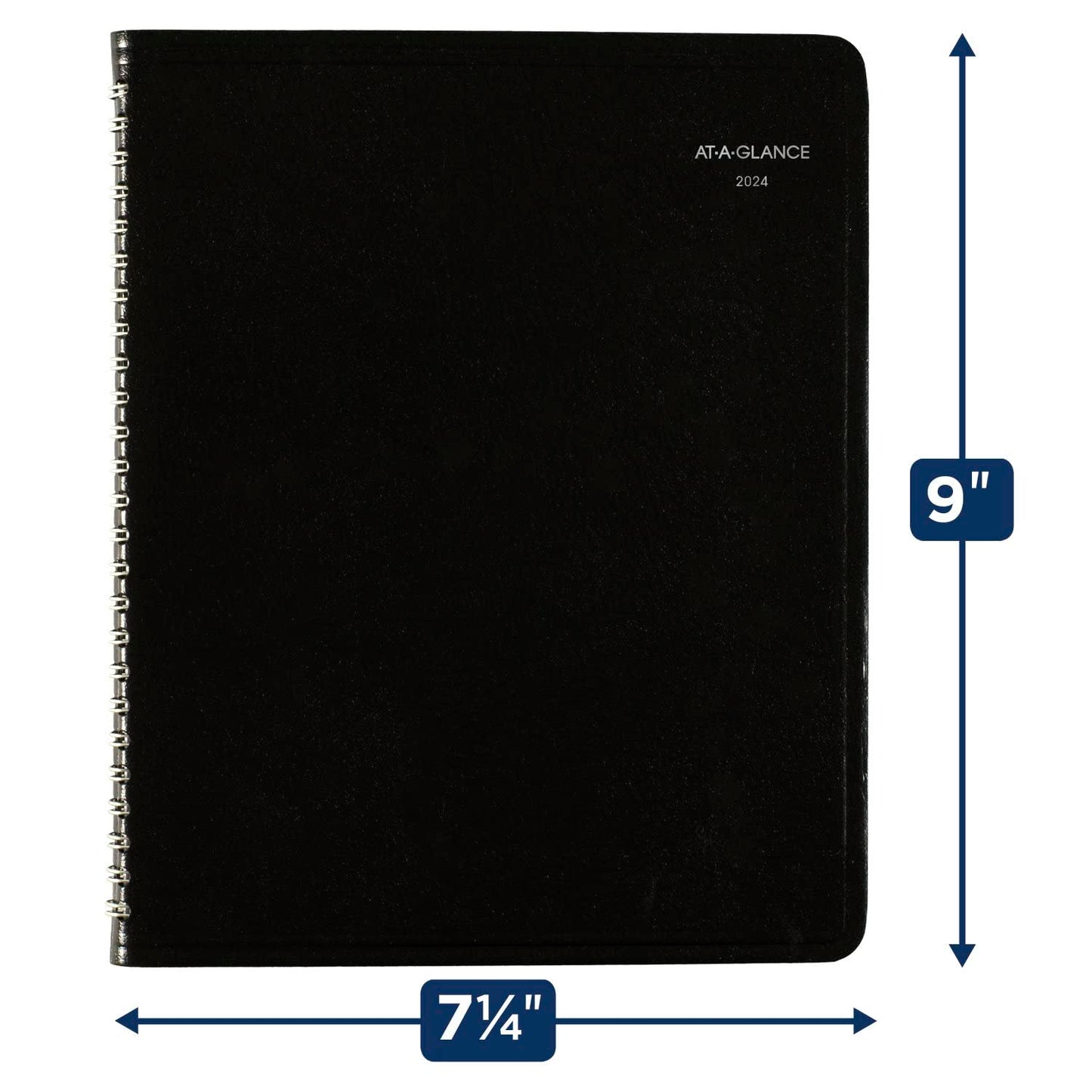 AT-A-GLANCE 2024 Weekly Planner, DayMinder, Column-Style, 7" x 8-3/4", Medium, Faux Leather, Black (G5900024)