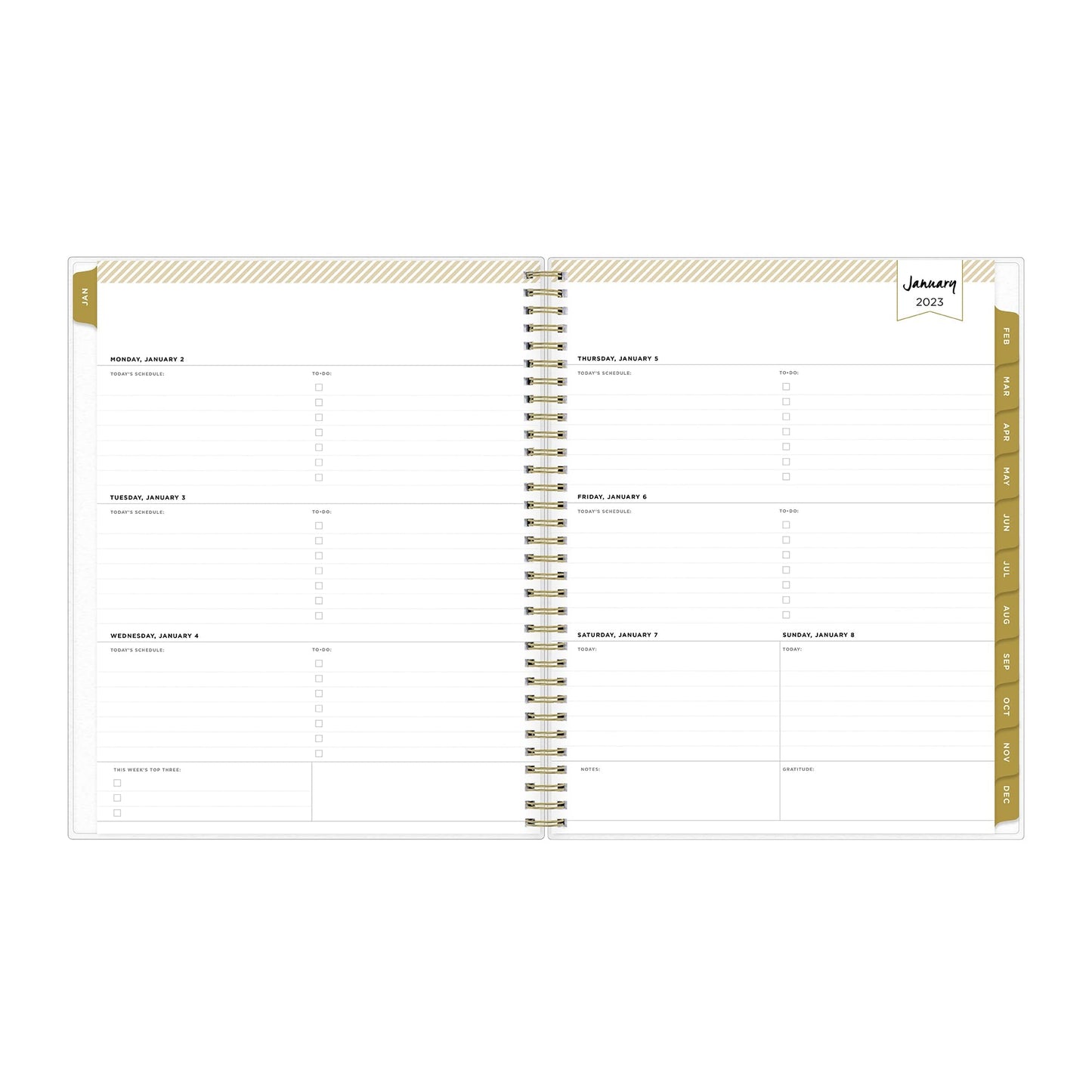 Day Designer Weekly/Monthly Planning Calendar, 8-1/2" x 11", Romance Black Frosted, January To December 2023, 138794