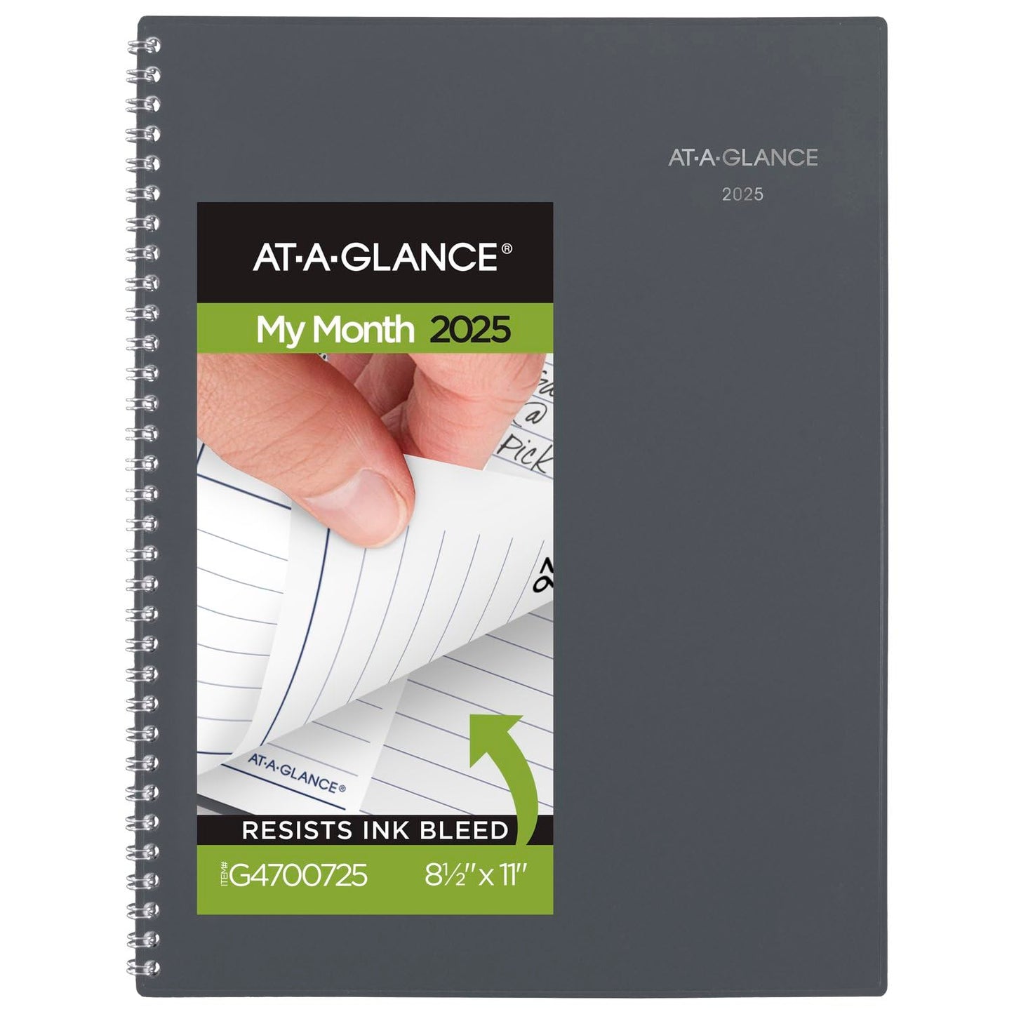 AT-A-GLANCE 2025 Planner, Monthly, 8-1/2" x 11", Large, DayMinder, Gray (GC4700725)