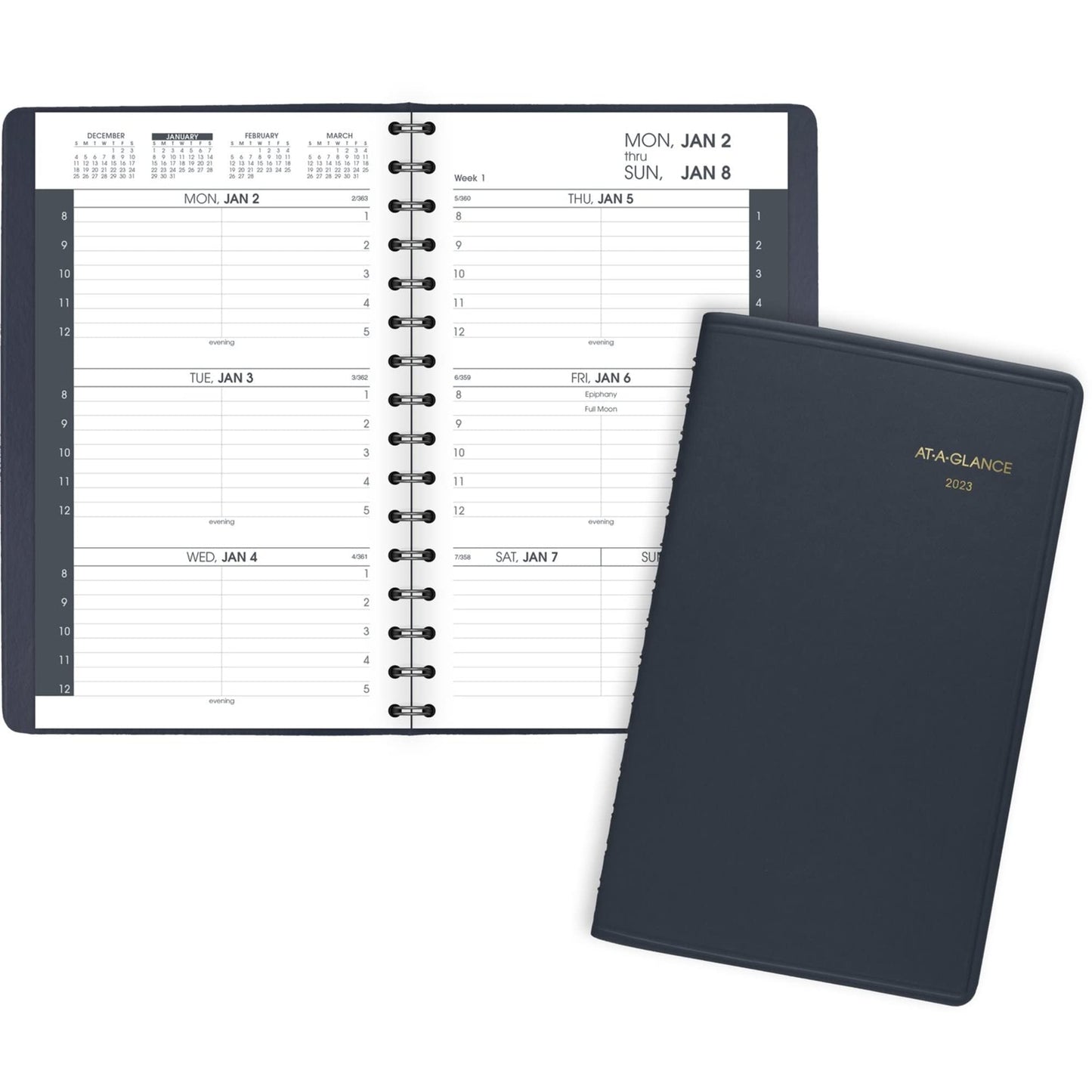 AT-A-GLANCE 2023 RY Weekly Appointment Book Planner, Navy, Small, 5" x 8"
