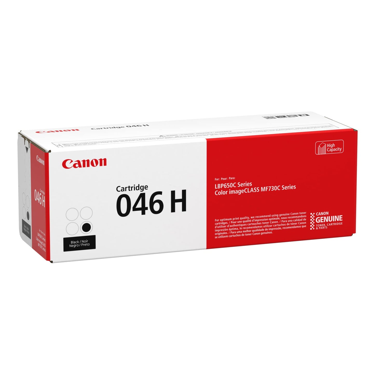 Canon Genuine Toner, Cartridge 046 Black, High Capacity (1254C001), 1 Pack Color imageCLASS MF735Cdw, MF733Cdw, MF731Cdw, LBP654Cdw Laser Printer