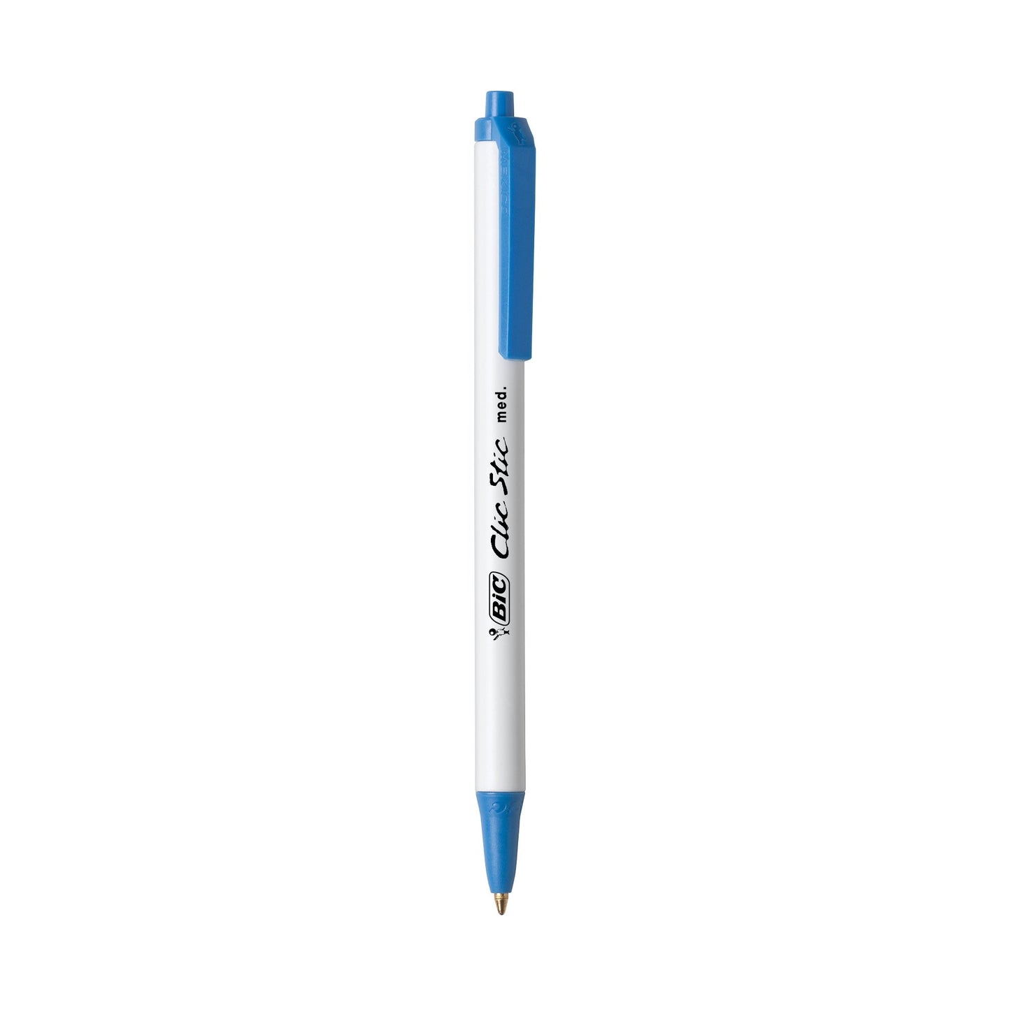 BIC Clic Stic Retractable Ball Pen, Medium Point (1.0mm), Blue, 12-Count