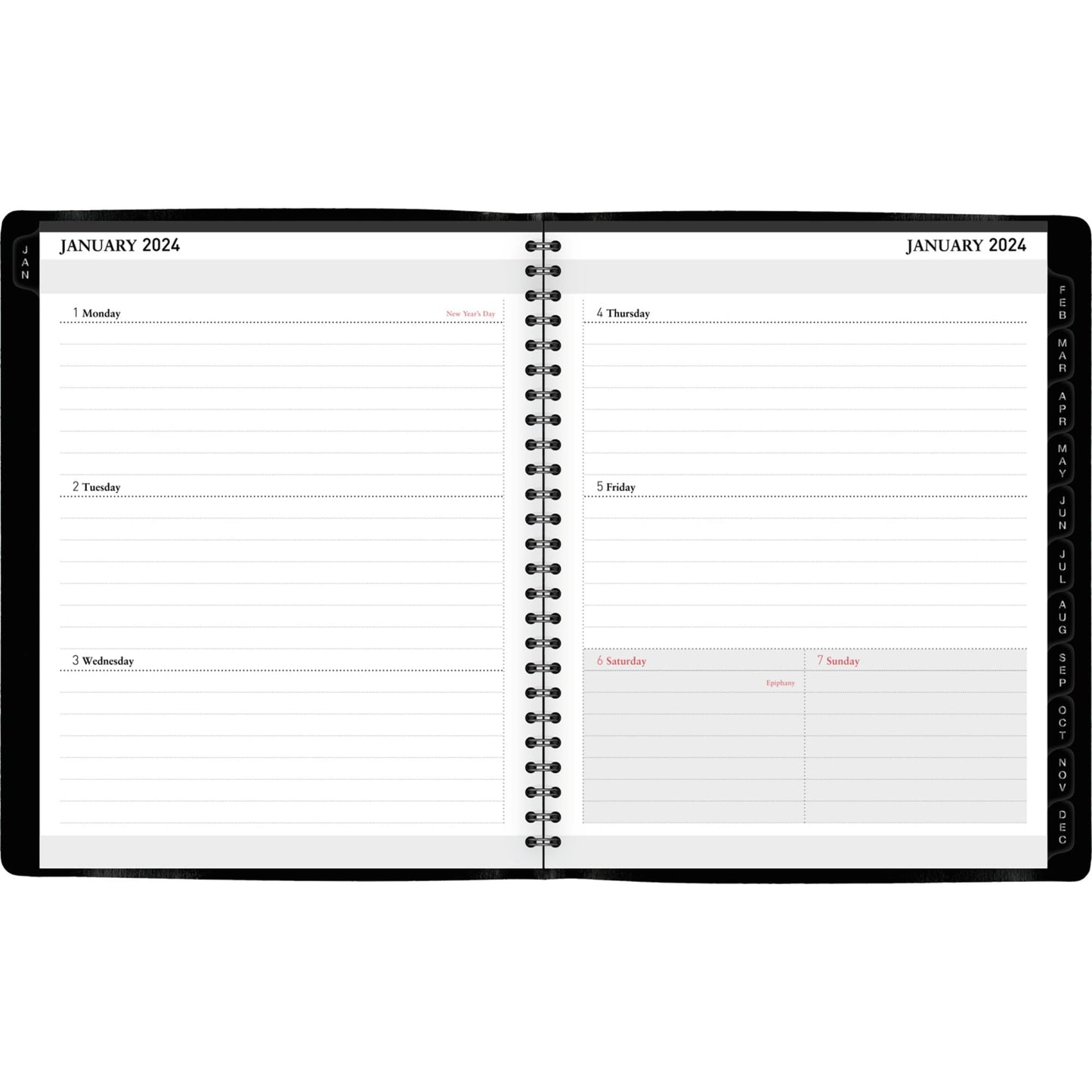 2024 Office Depot® Brand Weekly/Monthly Planner, 7" x 9", Black, January to December 2024, OD712000