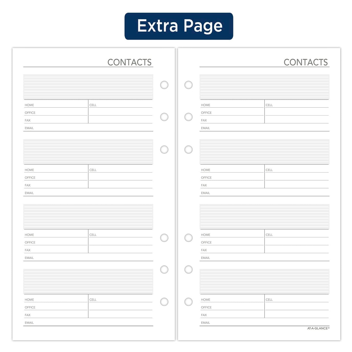 AT-A-GLANCE 2024 Planner Refill, Weekly, 3-3/4" x 6-3/4", Portable Size 3, Loose-Leaf (063-285Y)